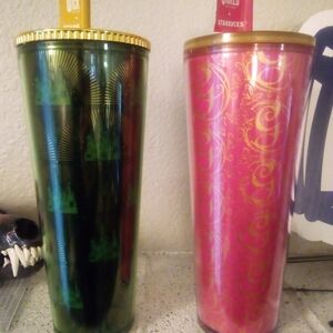Starbucks Tumbler Set - Green and Pink